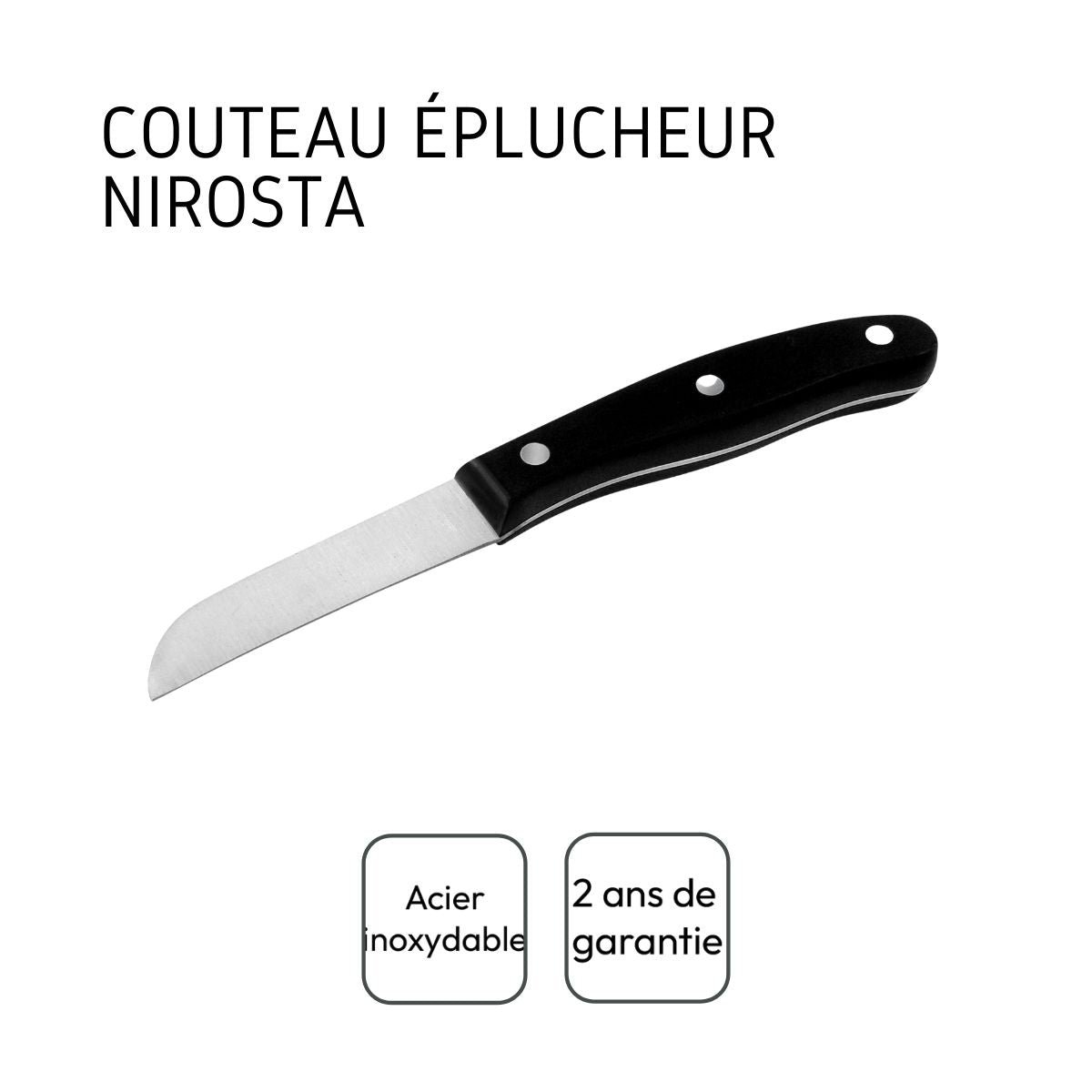 Couteau à légumes FIT noir,inox, NIROSTA
