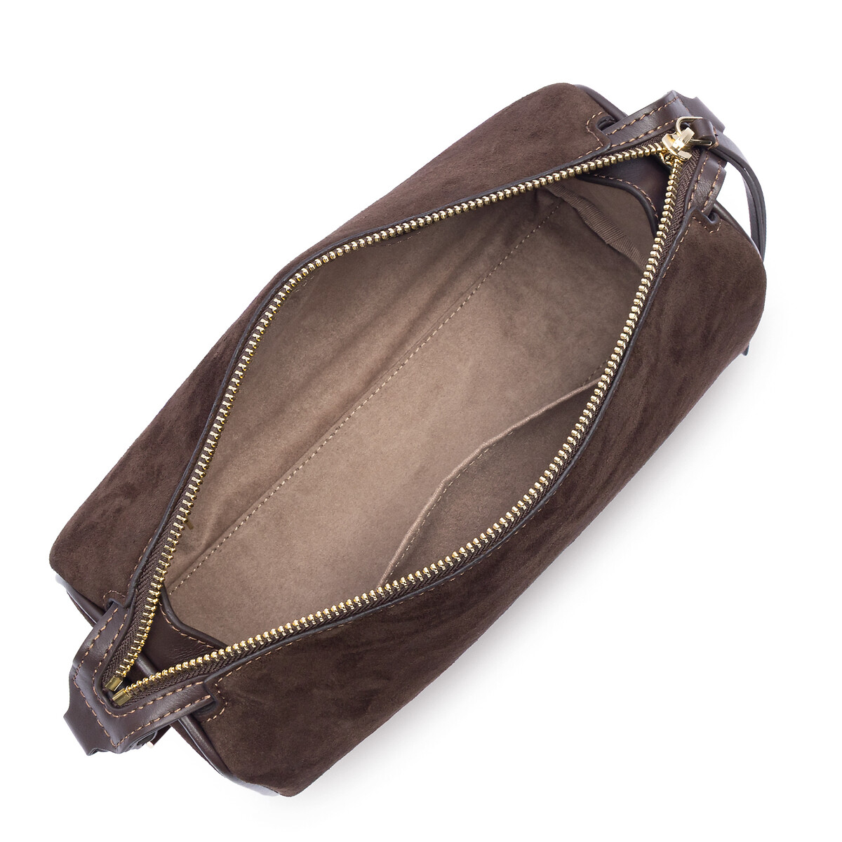 Sac à main en cuir velours, SUEDE marron, LANCASTER