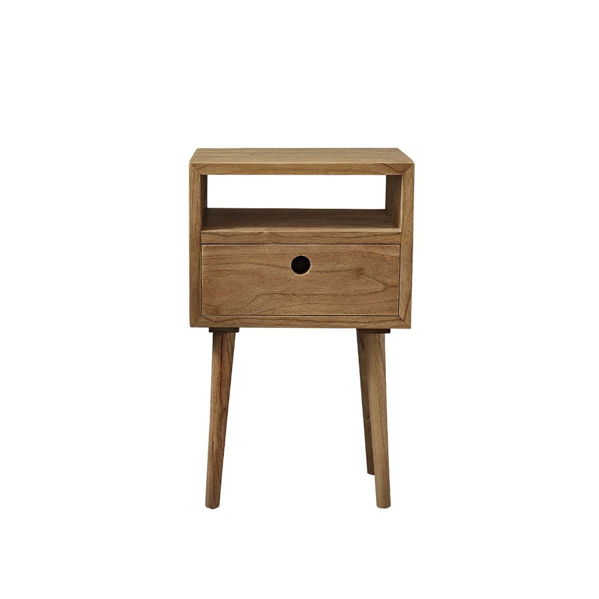 Table de chevet en bois massif 1 tiroir ESMEE naturel, BERAH GETAH