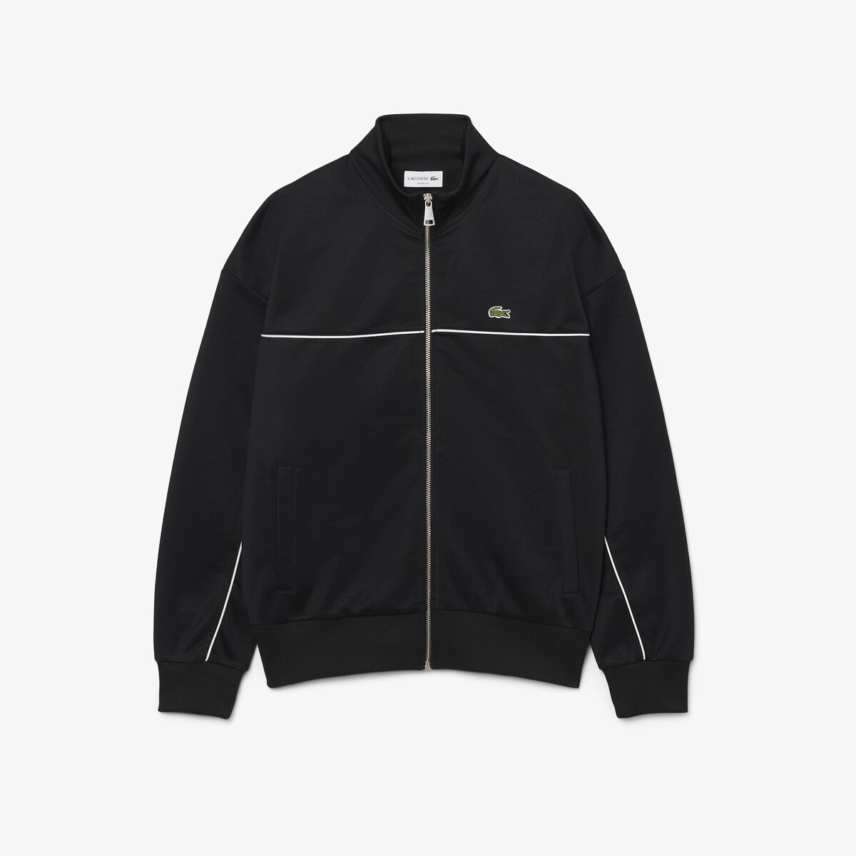 Pique Zip-Up Track Top black, LACOSTE