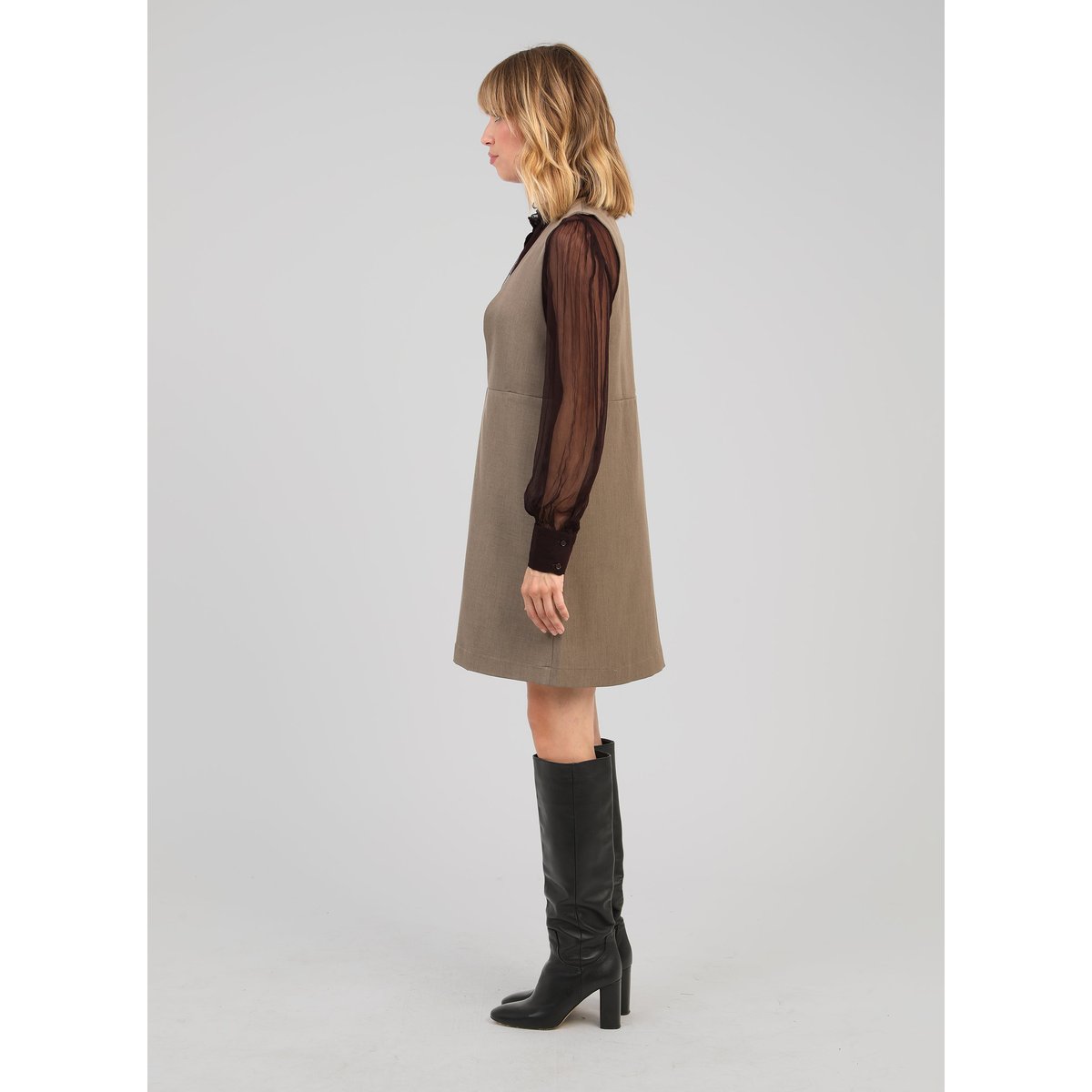 Robe Courte MADINA taupe, AN'GE