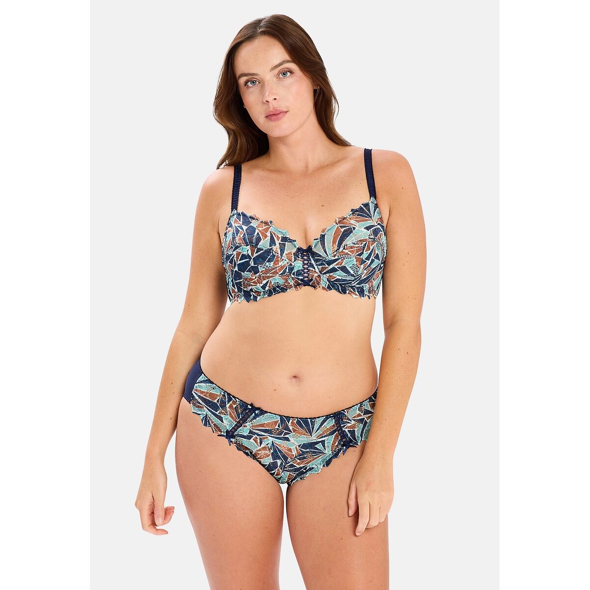 Culotte dentelle ARUM MOSAIC bleu/vert/beige, SANS COMPLEXE