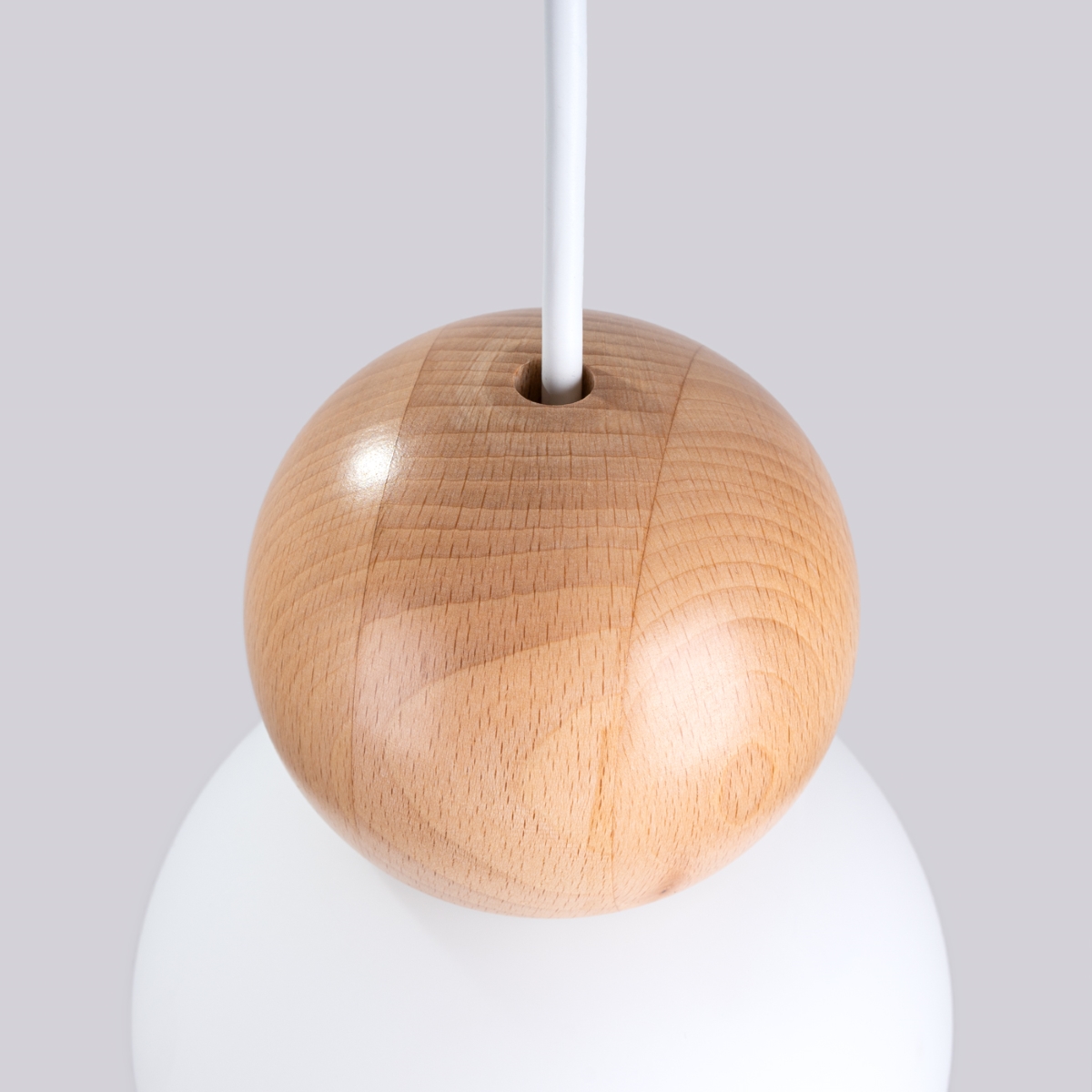 Suspension Verre Blanc/Bois Naturel G9 1 Pekka blanc, EDEN