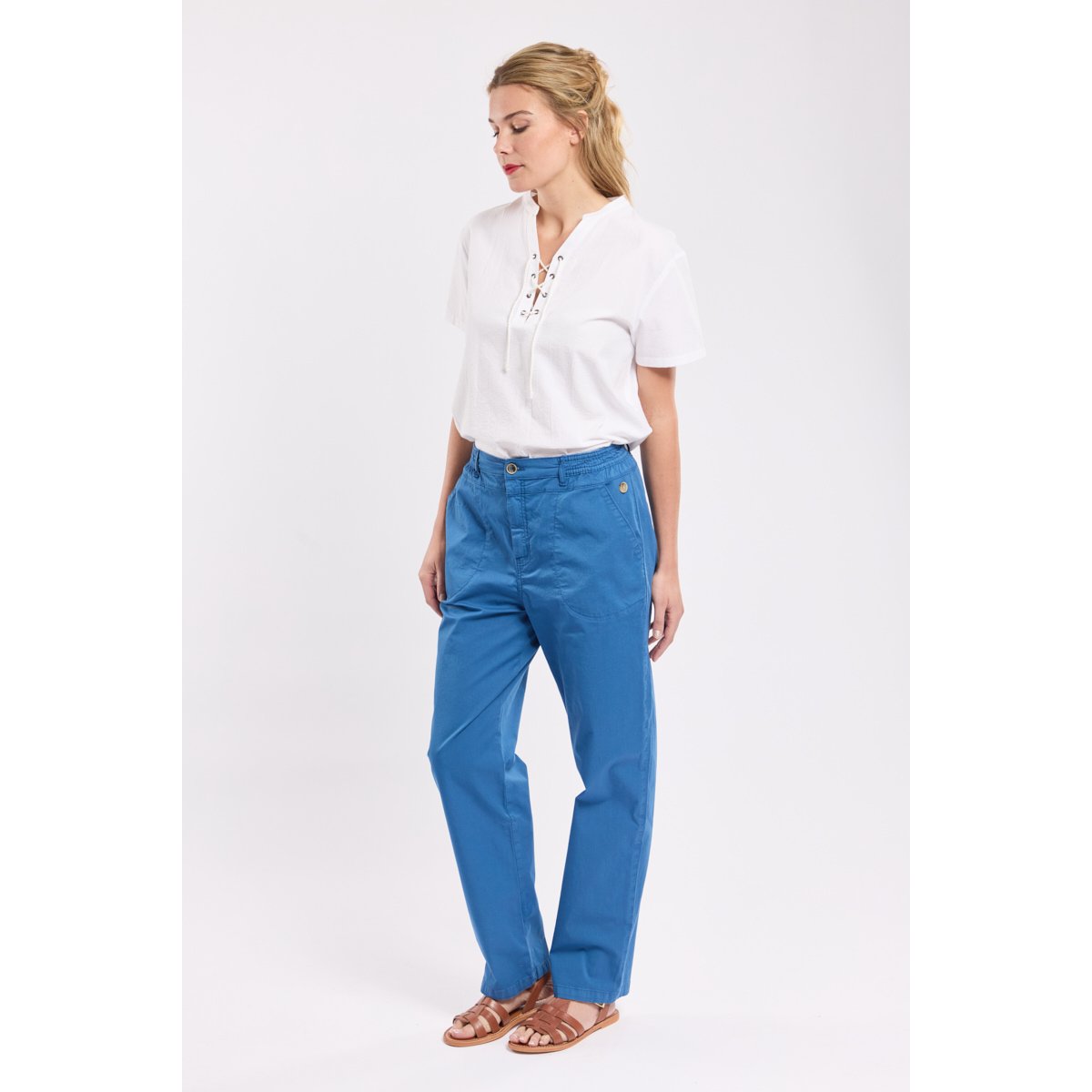 Pantalon taille élastiquée Élise dark blue, TERRE & MER