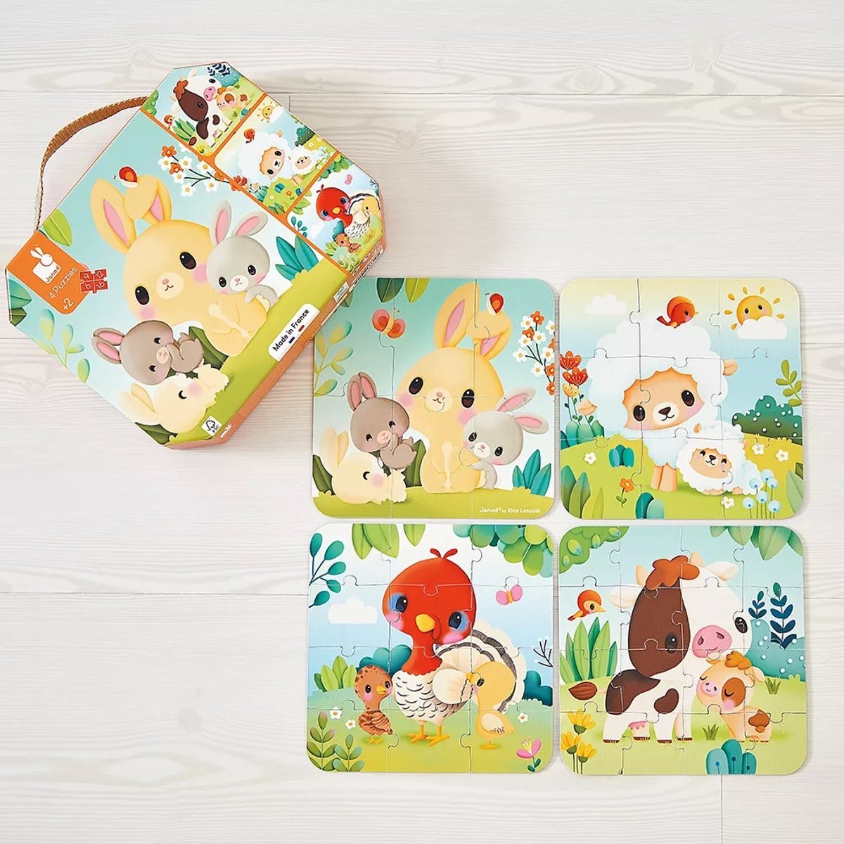Puzzle Enfant Animaux De La Ferme, 6 À 16 Pièces, Dès 2 Ans orange, JANOD