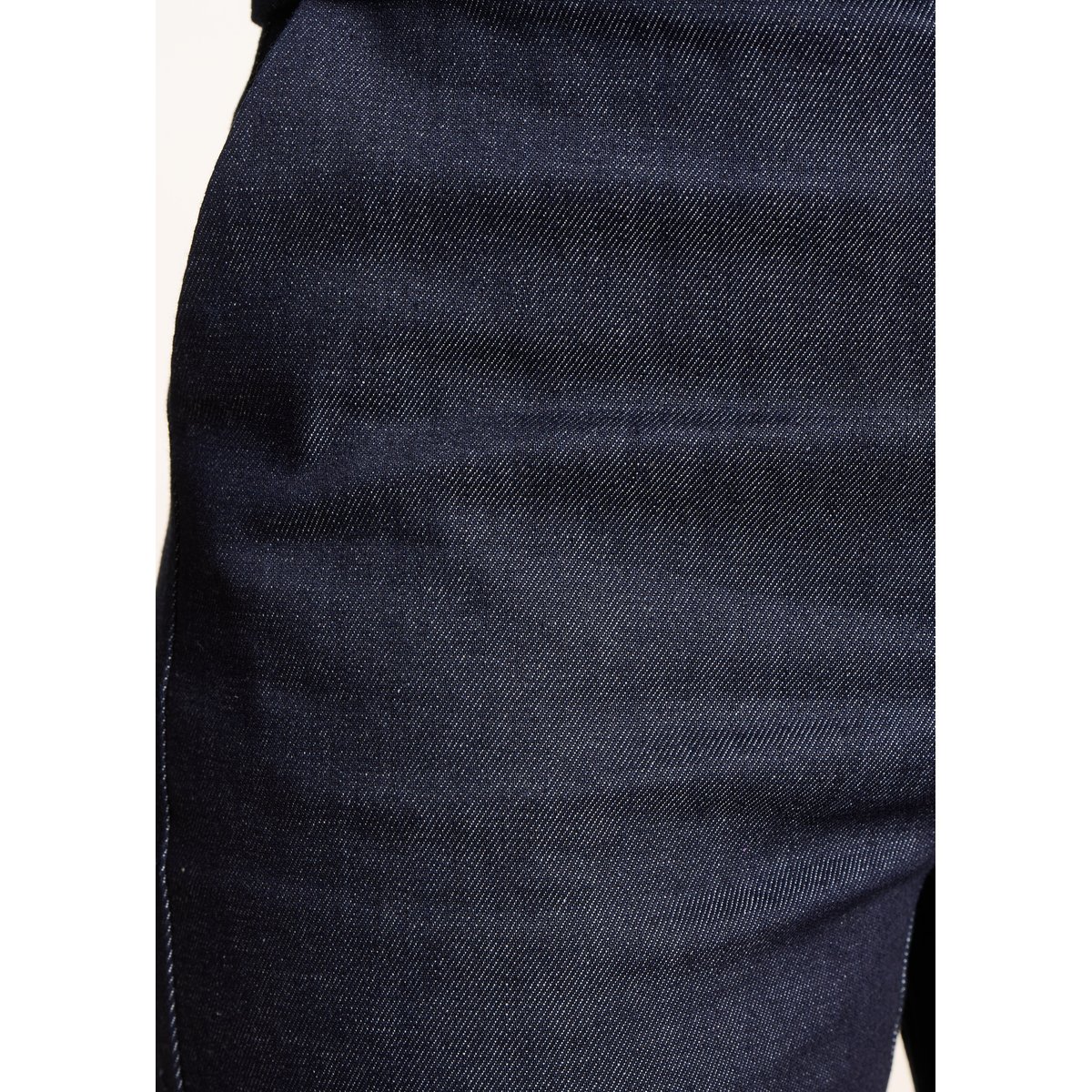 Pantalon droit 7/8ème en denim brut dark brut, LA FEE MARABOUTEE