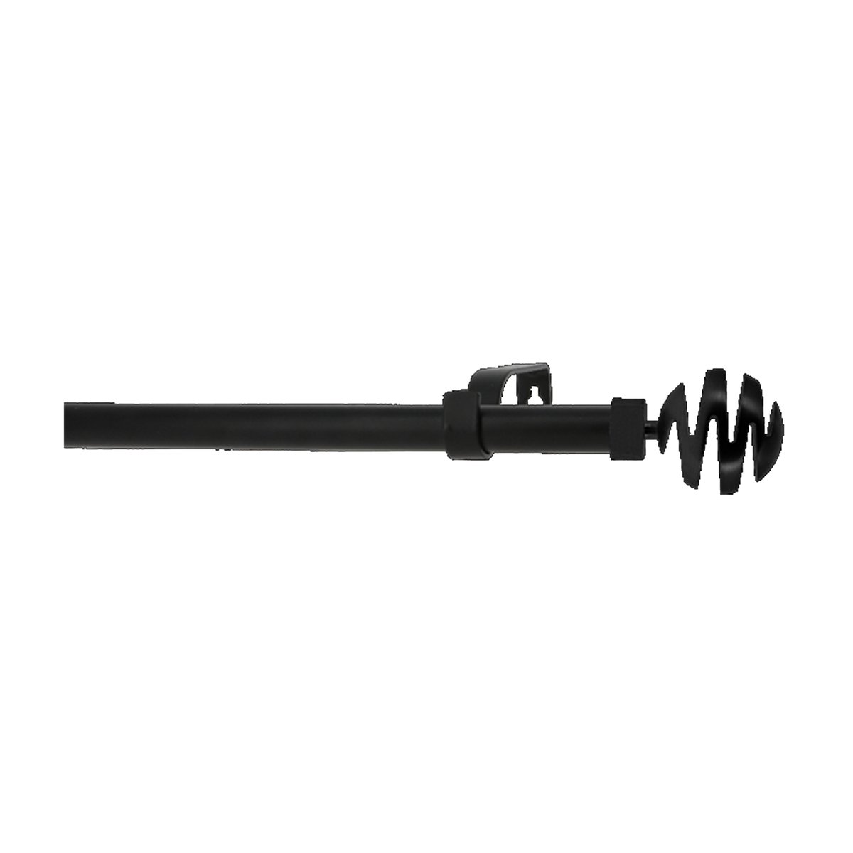 Kit tringle à rideaux extensible avec embouts spirales D19-16mm noir, MOBOIS