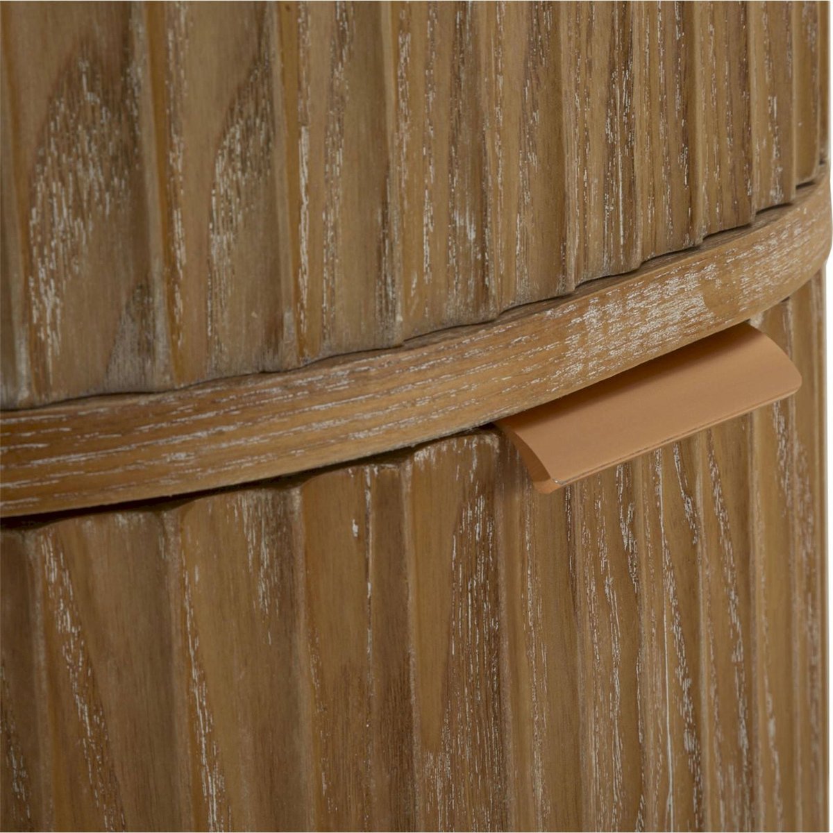 Chiffonnier arrondi façades relief MODERN brun bois naturel, RECOLLECTION