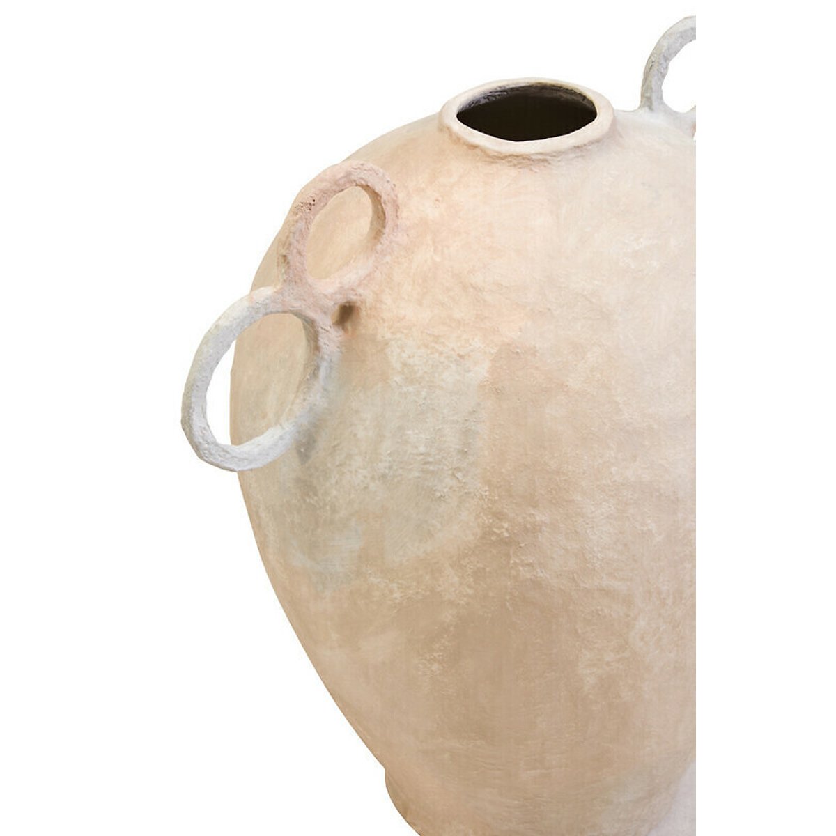 Large Cotton Mache Vase With Decorative Handles natural, ÉDITÉ