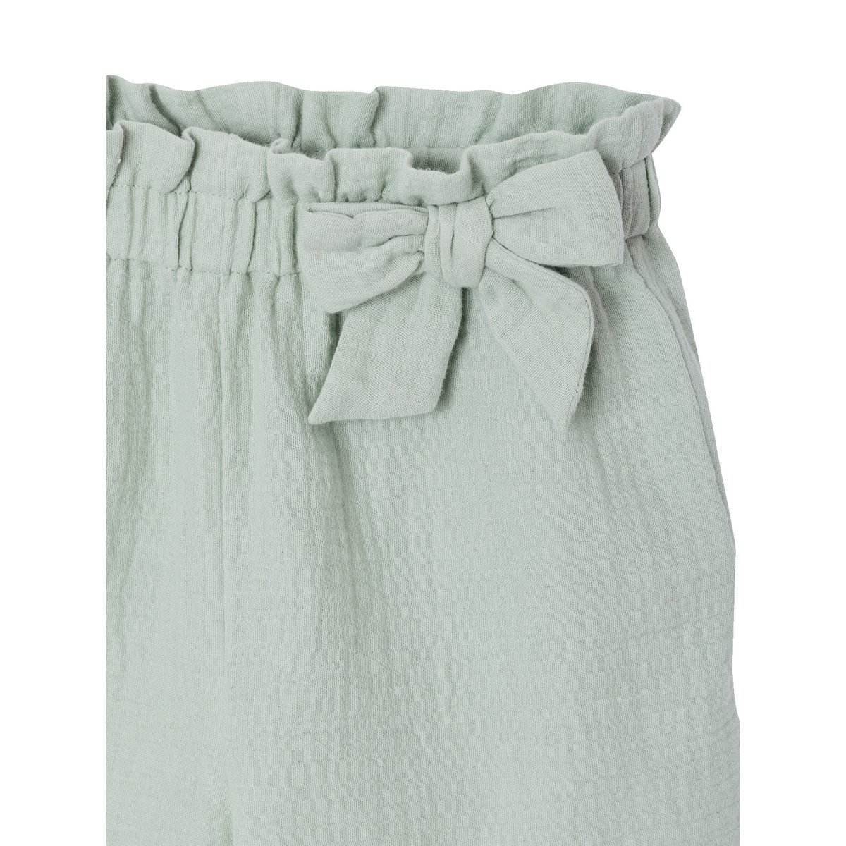Short volanté en gaze de coton vert sauge, VERTBAUDET