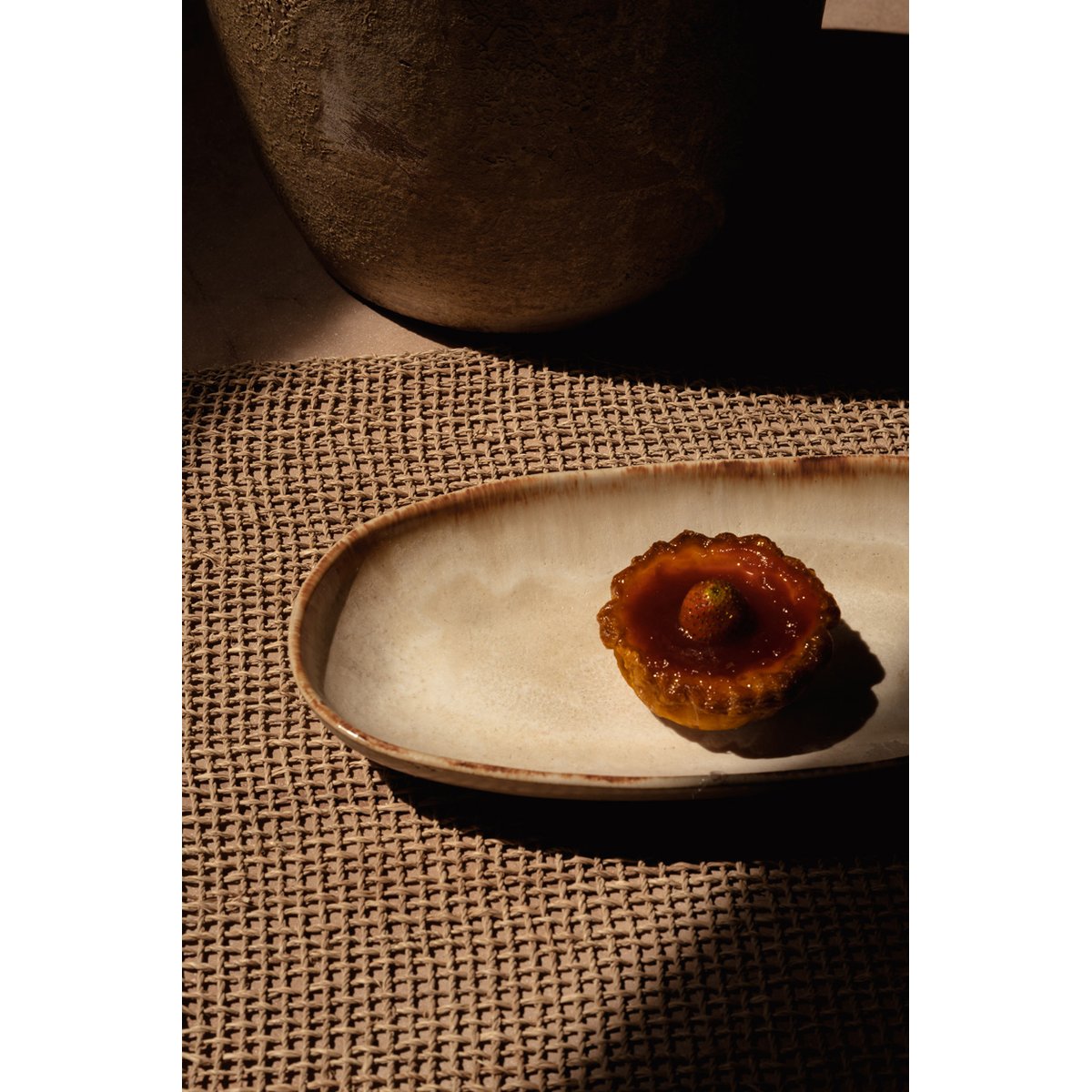 Assiette ovale en grès cérame CASCAIS blanc, BAZAR BIZAR