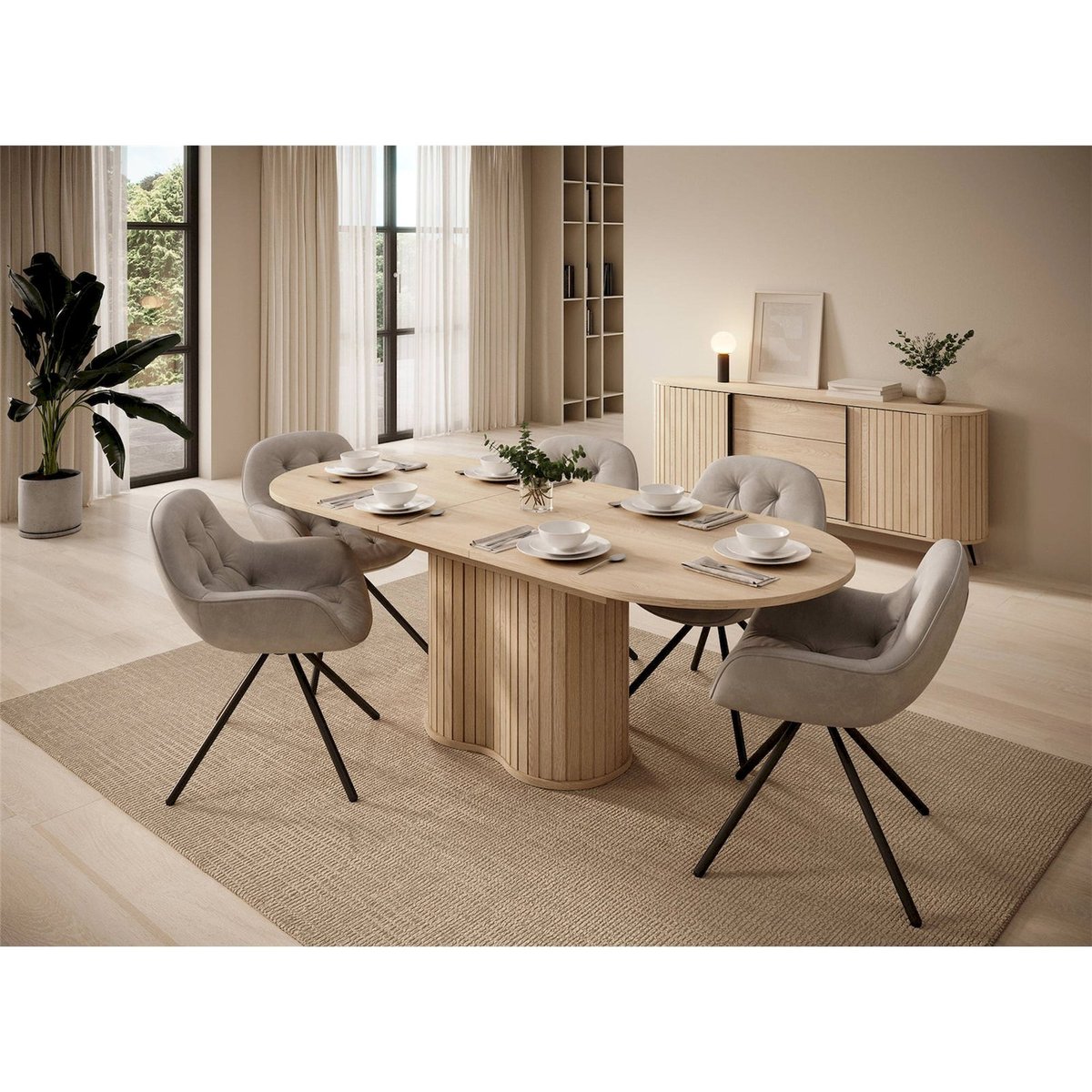 Table à manger ovale extensible LOVI chêne cremona, RECOLLECTION