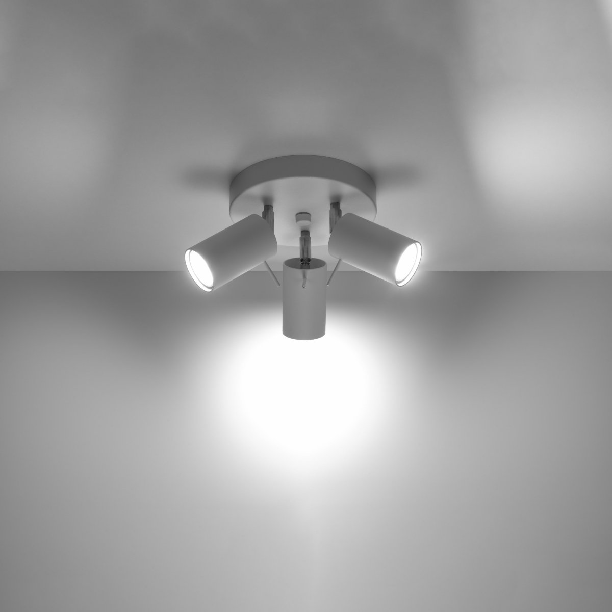 Plafonnier Acier Blanc GU10 3 Ring blanc, EDEN