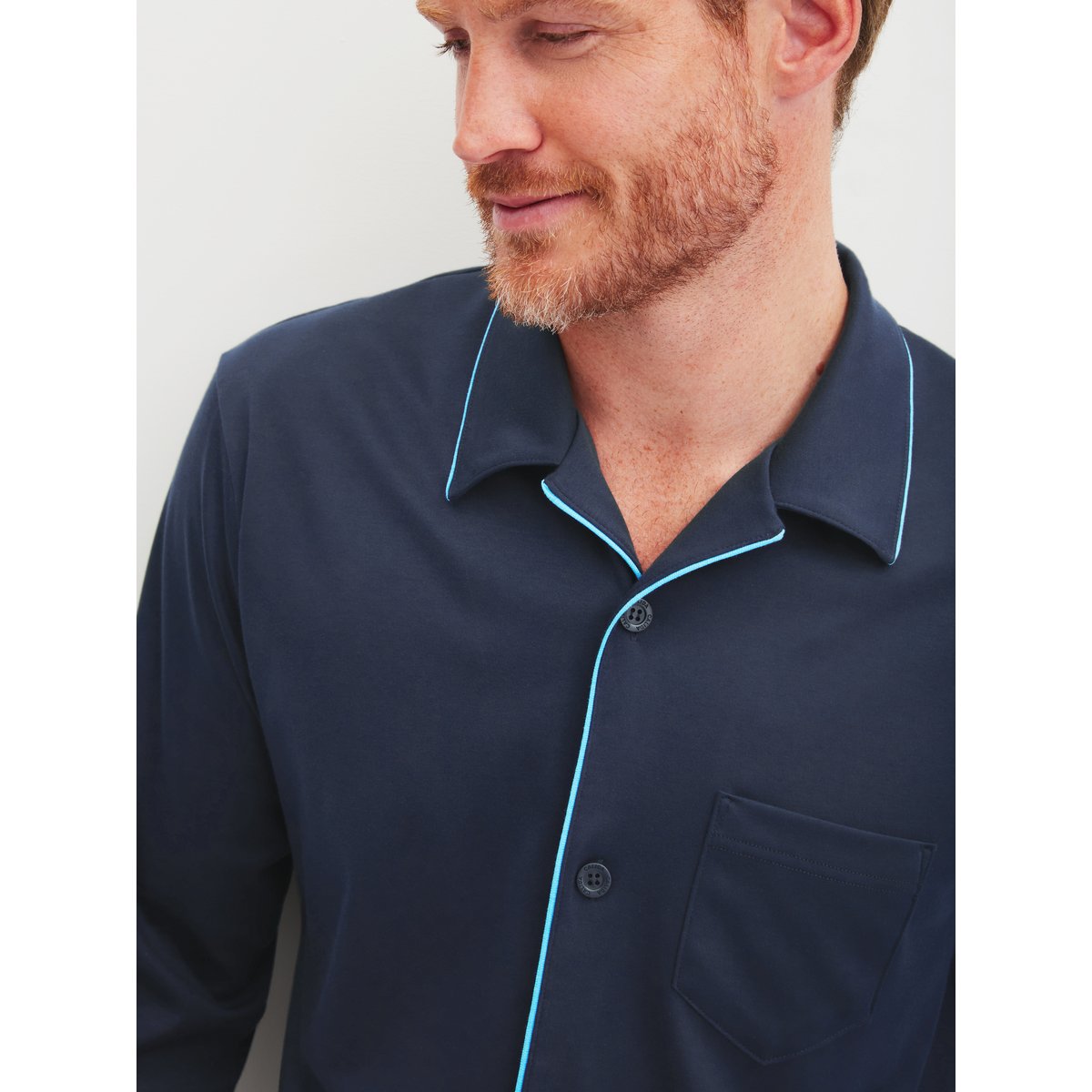 Pyjama avec boutons manches longues Coton RELAX CHOICE saphir bleu, CALIDA