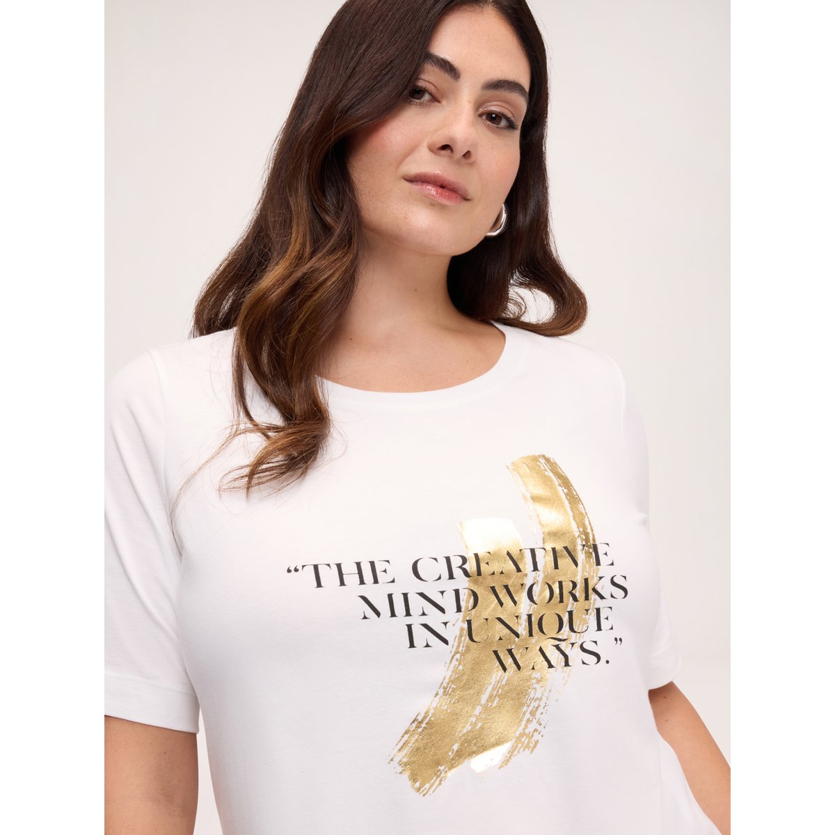 T-shirt avec inscription et imprimé blanc, FIORELLA RUBINO