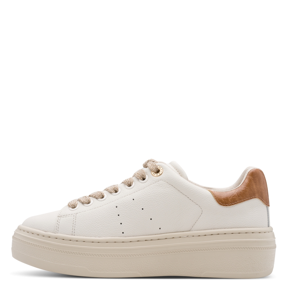 Basket à talon beige crème combiné, TAMARIS