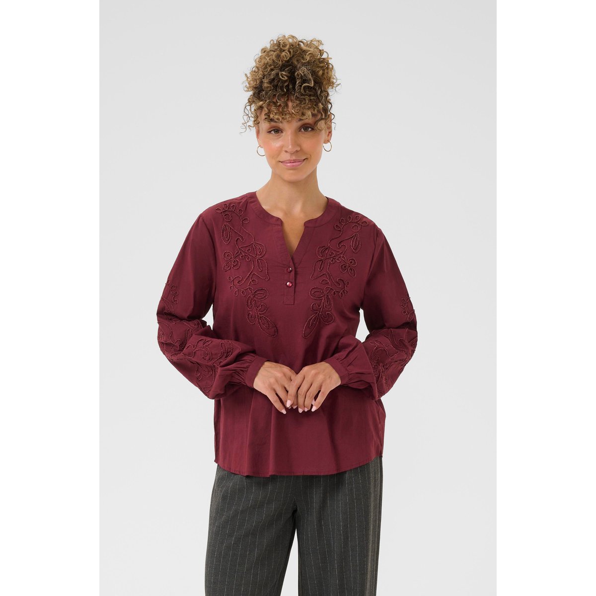 Blouse à manches longues rouge zinfandel, CREAM