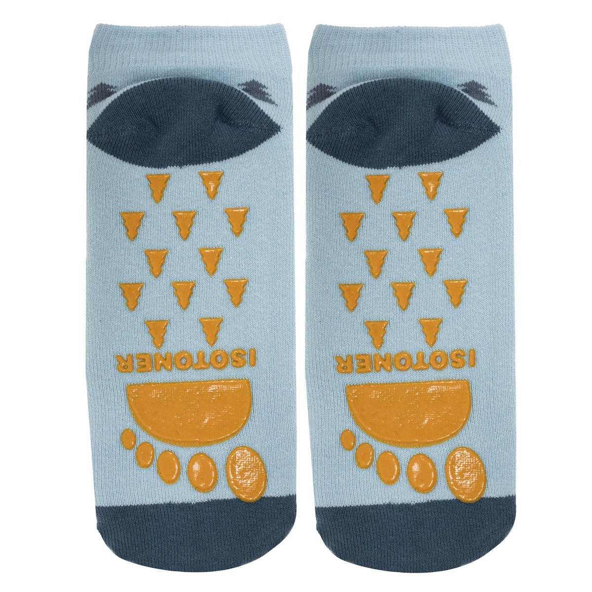 Chaussettes anti-dérapantes coton, picots antidérapants bleu, ISOTONER