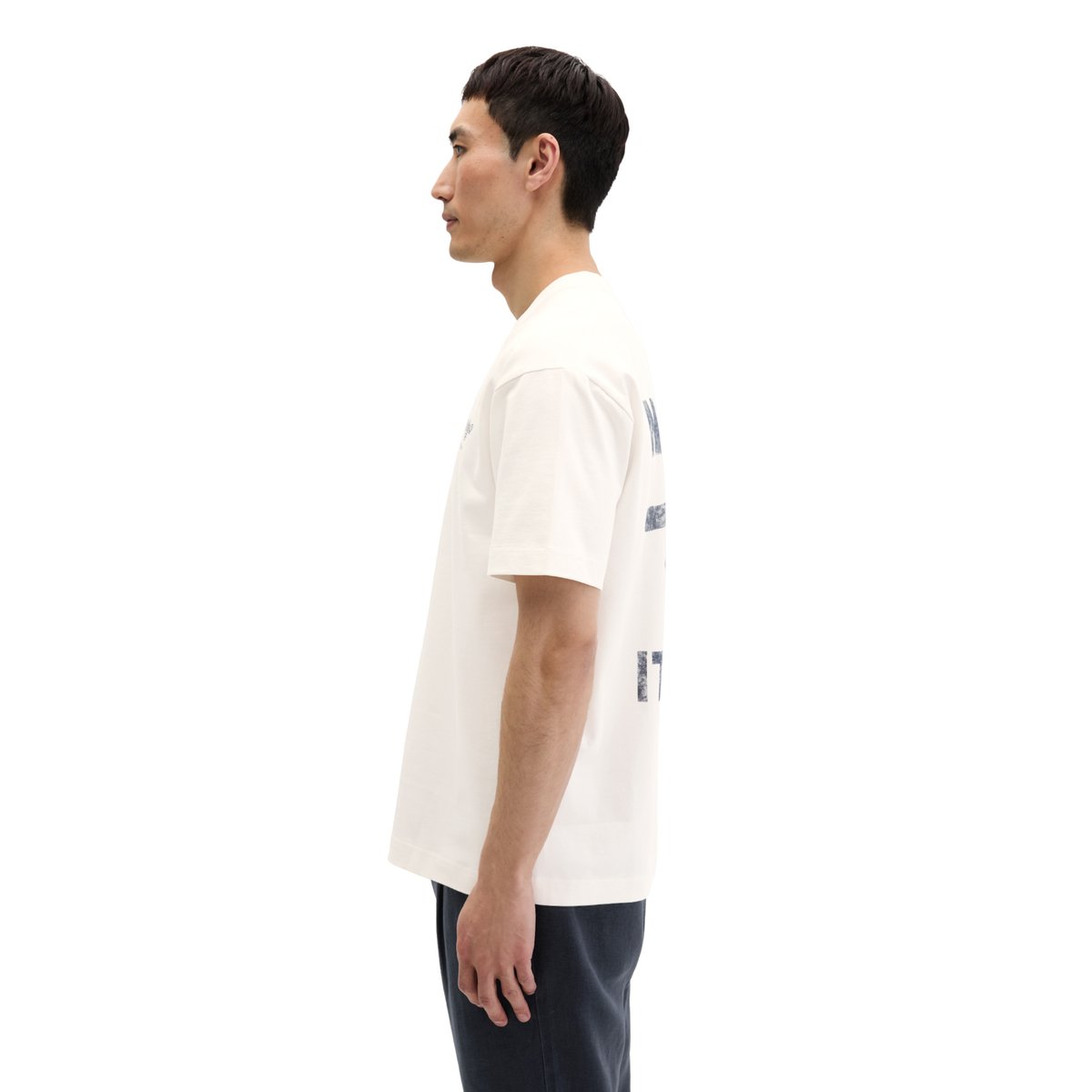 T-shirt loose avec impression dans le dos blanc naturel, MARC O'POLO