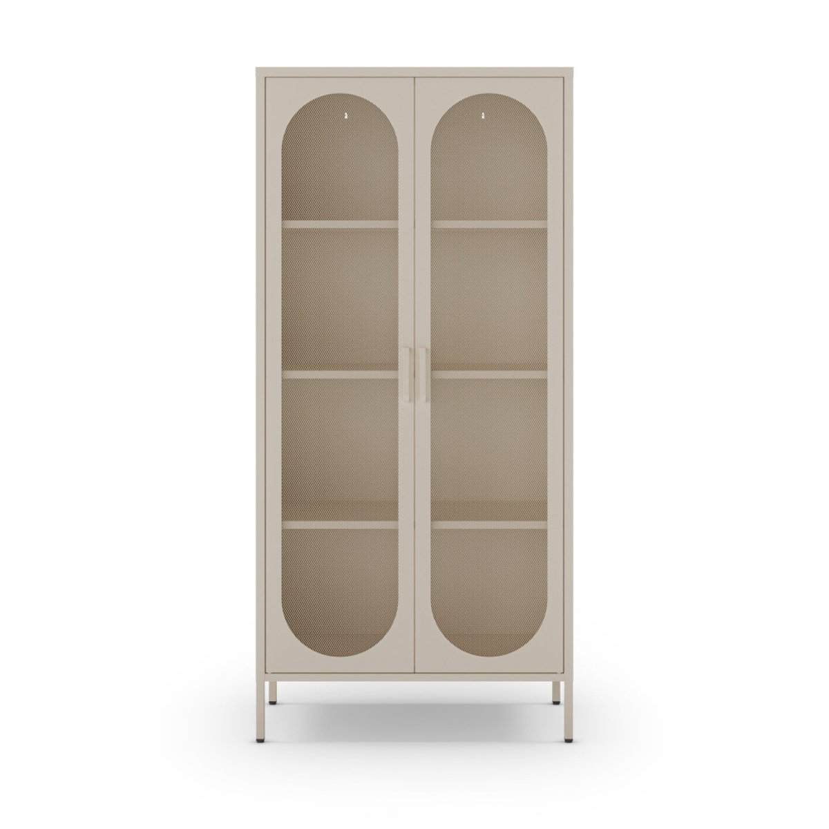 Vaisselier 2 portes en métal H170cm- ZIO beige, DRAWER