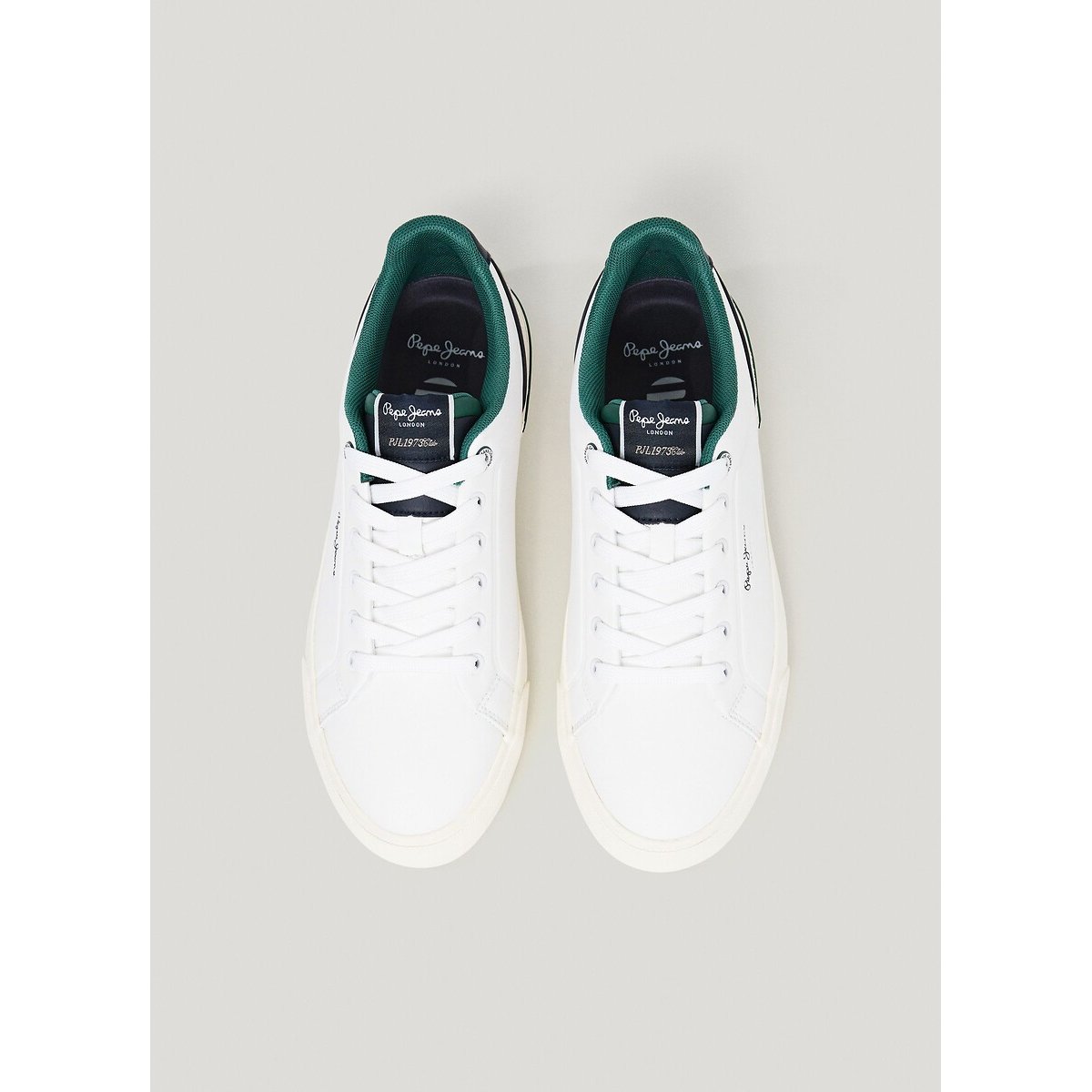 Kenton Campus Trainers white/green, PEPE JEANS