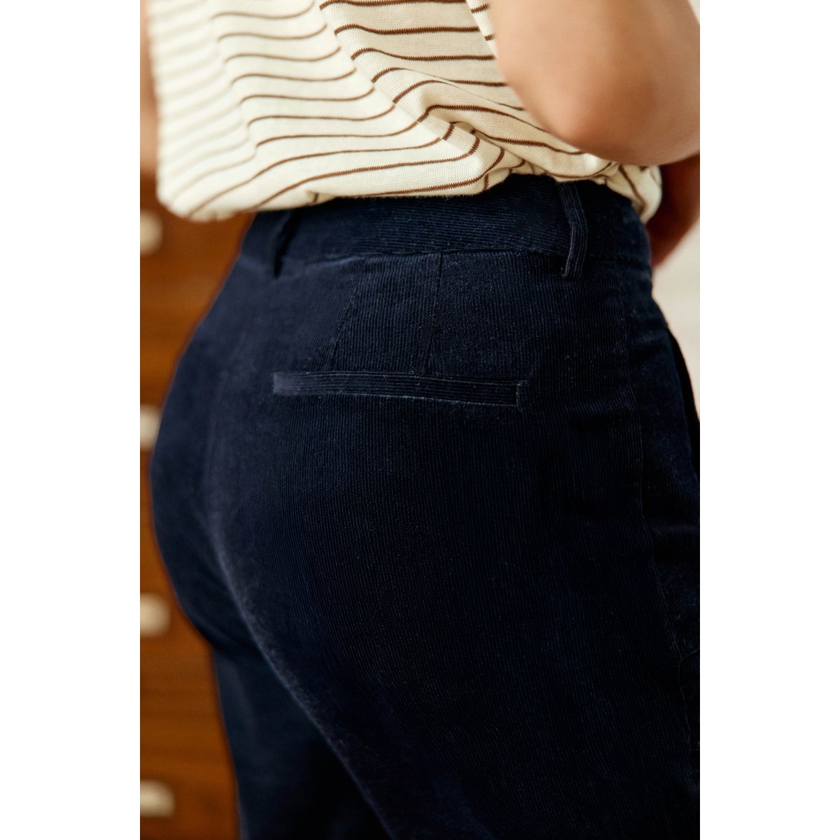 Pantalon cigarette uni PARFAITO 25-marine, LA PETITE ETOILE