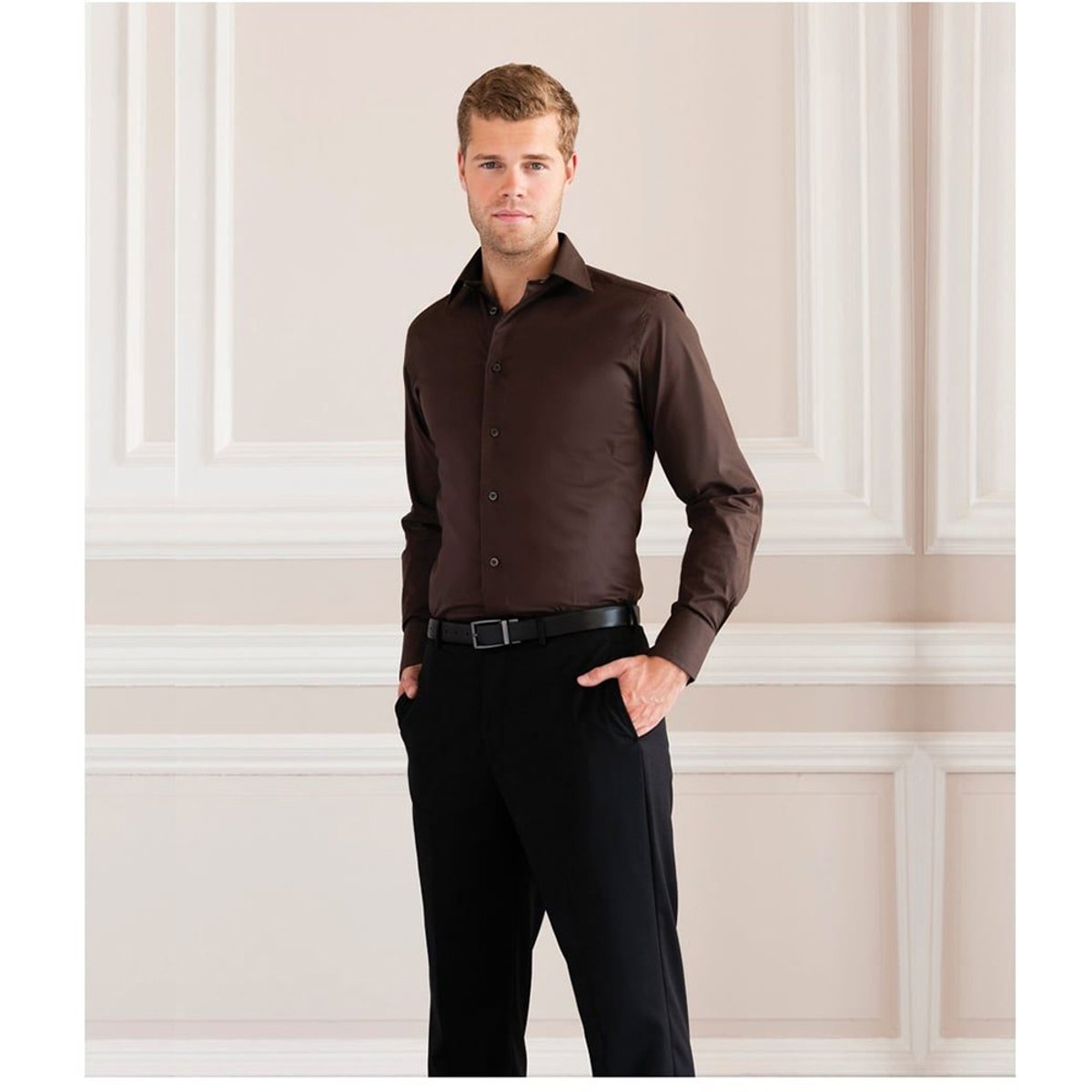Chemise à manches longues COLLECTION chocolat, RUSSELL