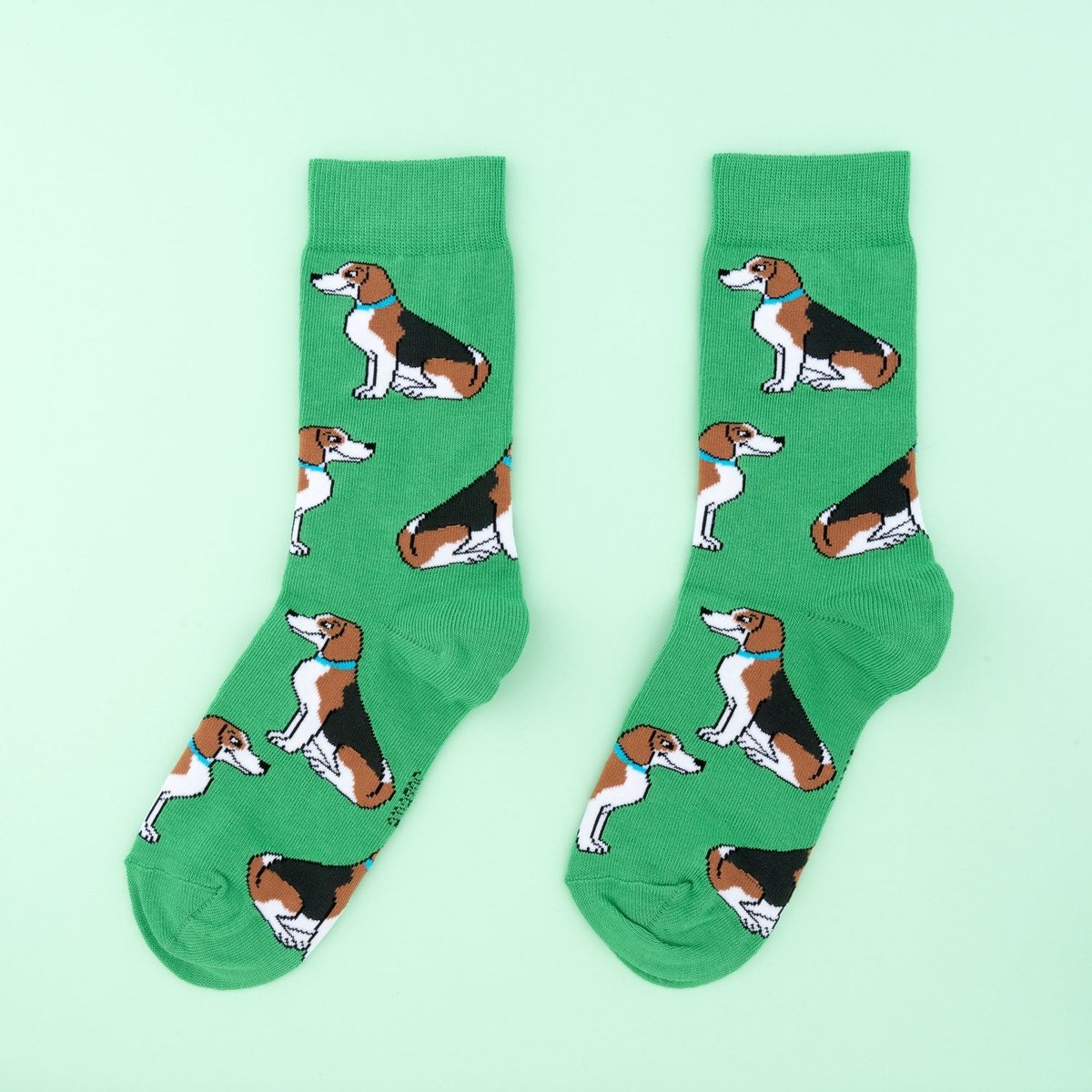 Chaussettes BEAGLE vert avec motifs beagle, COUCOU SUZETTE