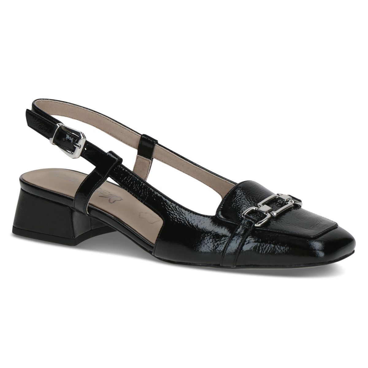 escarpin en cuir noir mat, CAPRICE