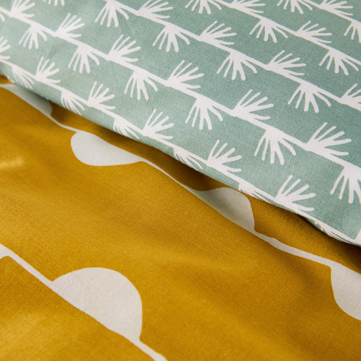 Housse de couette pur coton, Irun imprimé jaune/vert, LA REDOUTE INTERIEURS