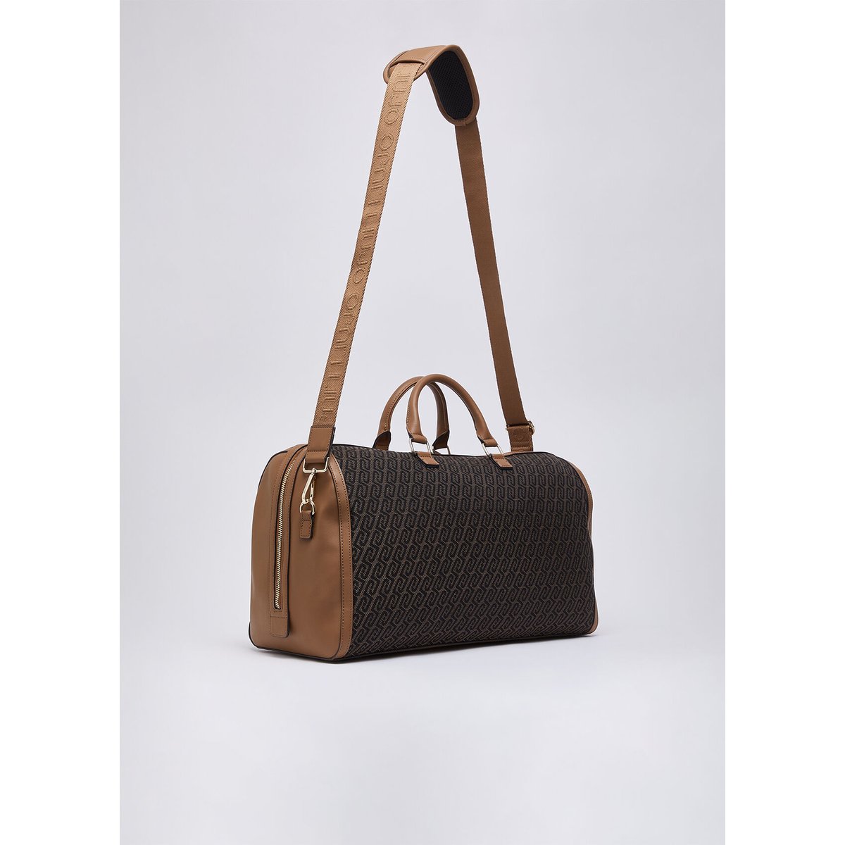 Sac de voyage en jacquard marron foncé, LIU JO
