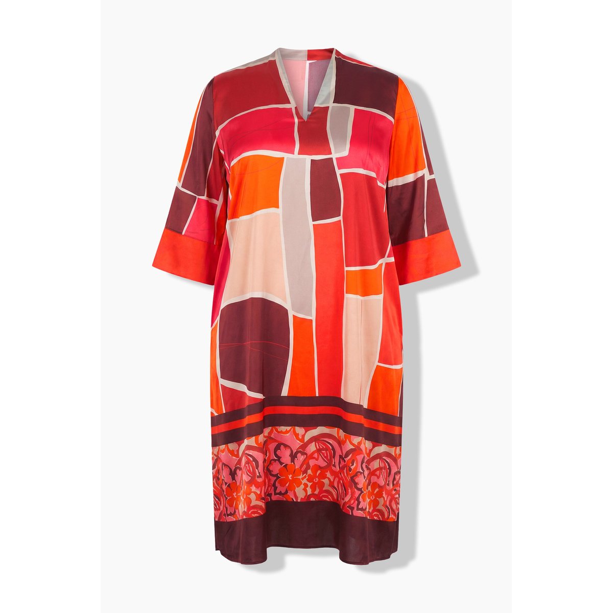 Robe midi coupe évasée rose vif fuchsia, ULLA POPKEN