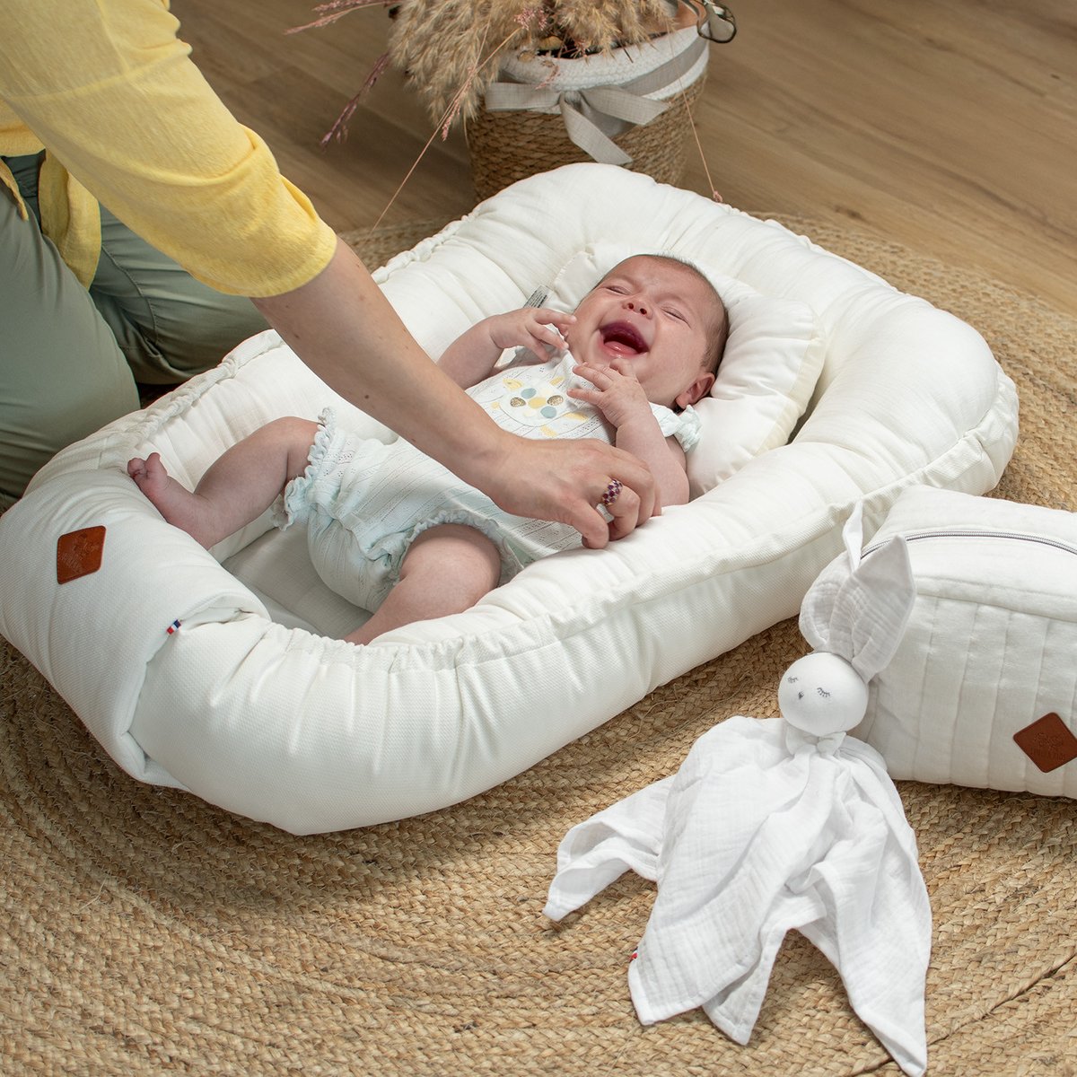 Cocon nid bébé matelassé réducteur de lit JEANNE écru, SEVIRA KIDS