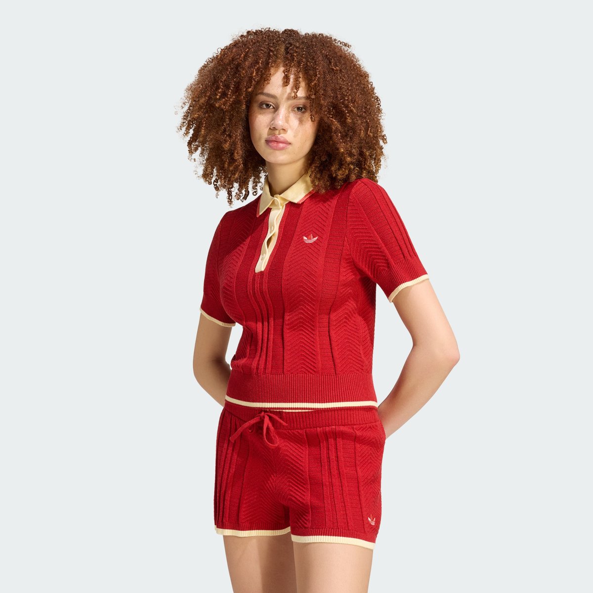 Polo Cali Maille Torsadée Polo Cali Maille Torsadée team victory red, adidas Originals