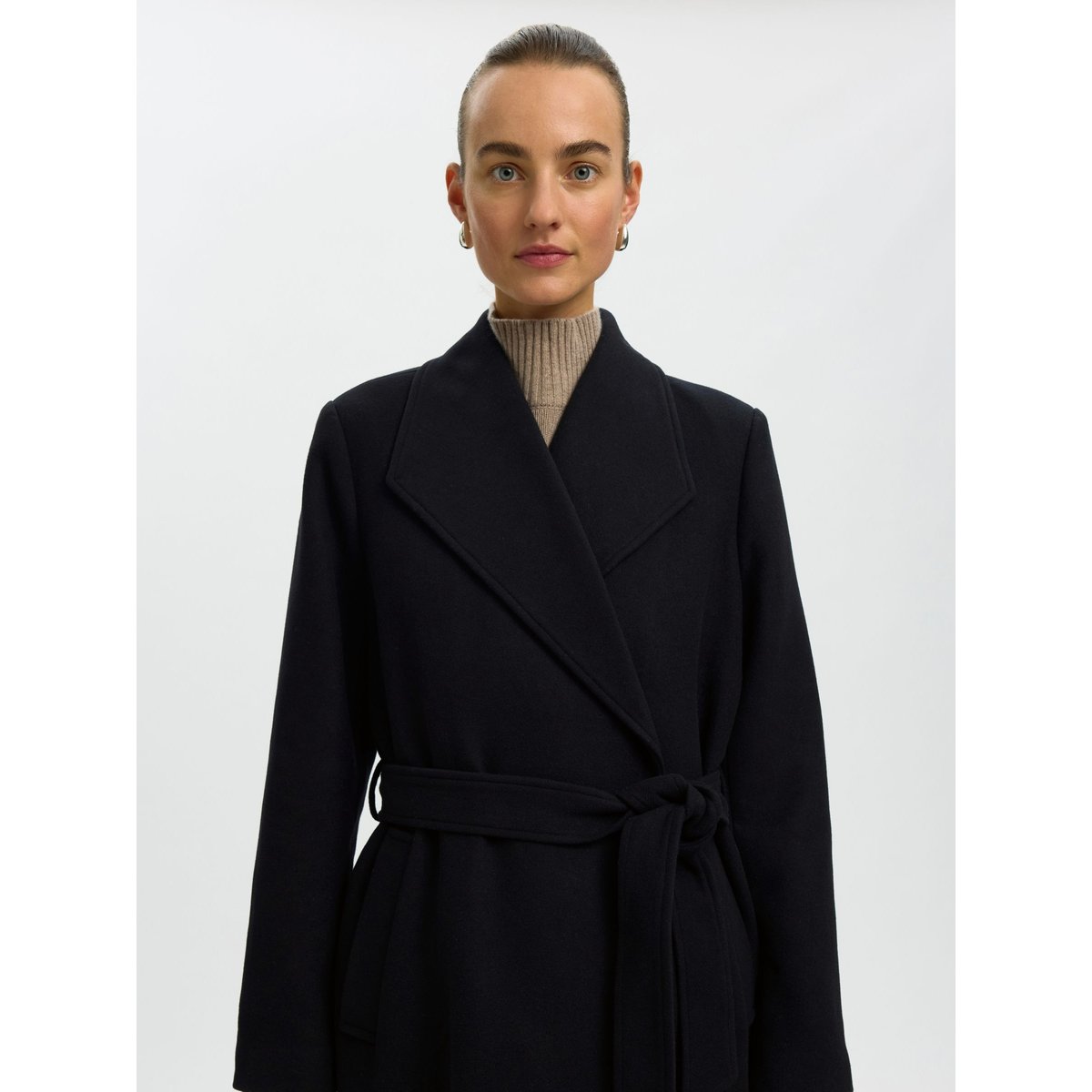 Long Manteau noir - black, SELECTED