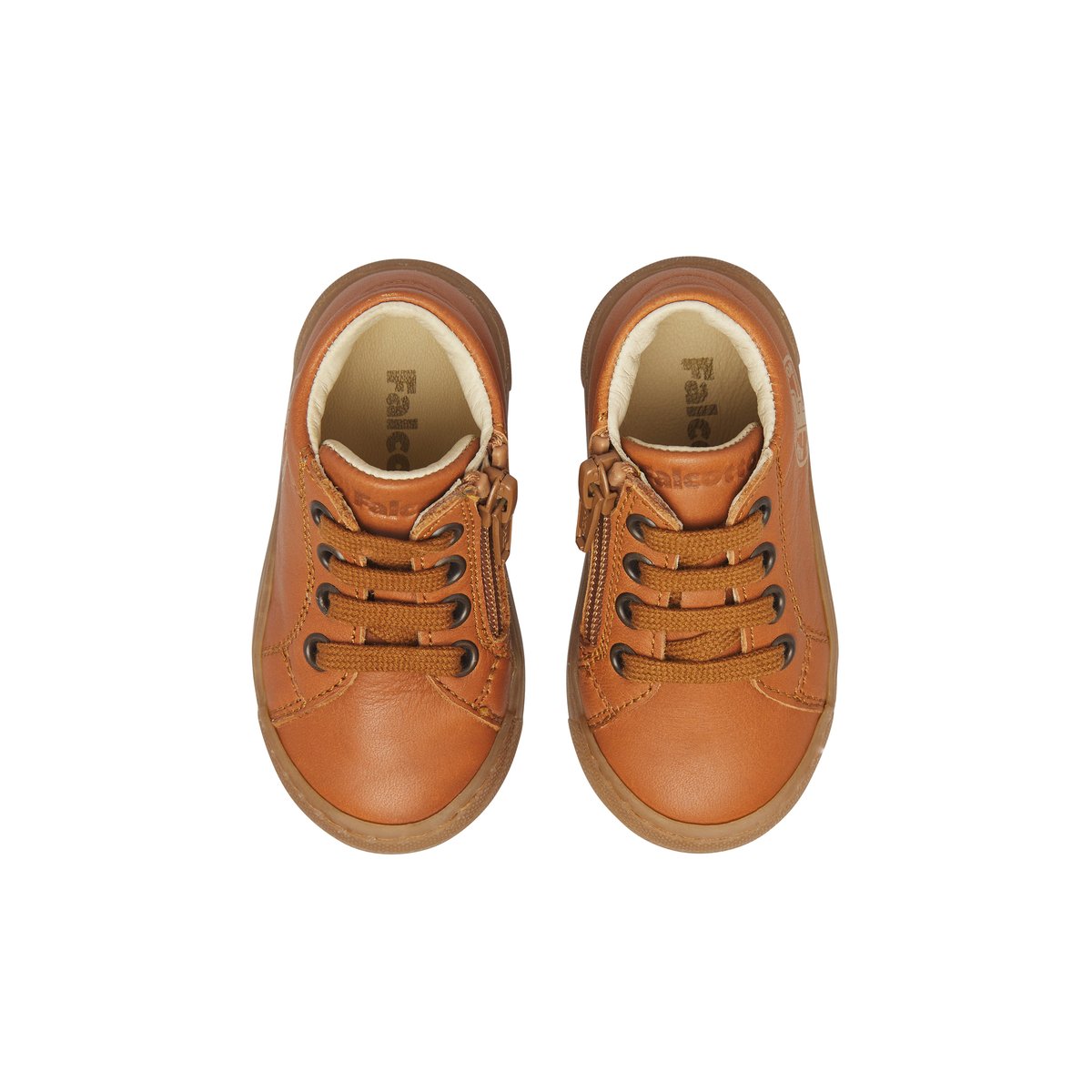 Baskets en cuir ALSTRO 2 ZIP cognac-, FALCOTTO
