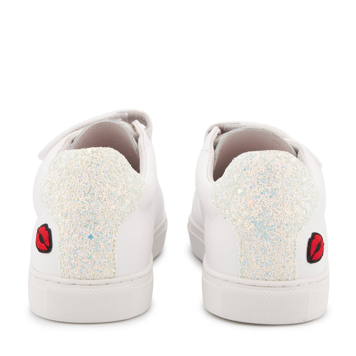 Baskets En Cuir Edith Glitter Nuage blanc, BONS BAISERS
