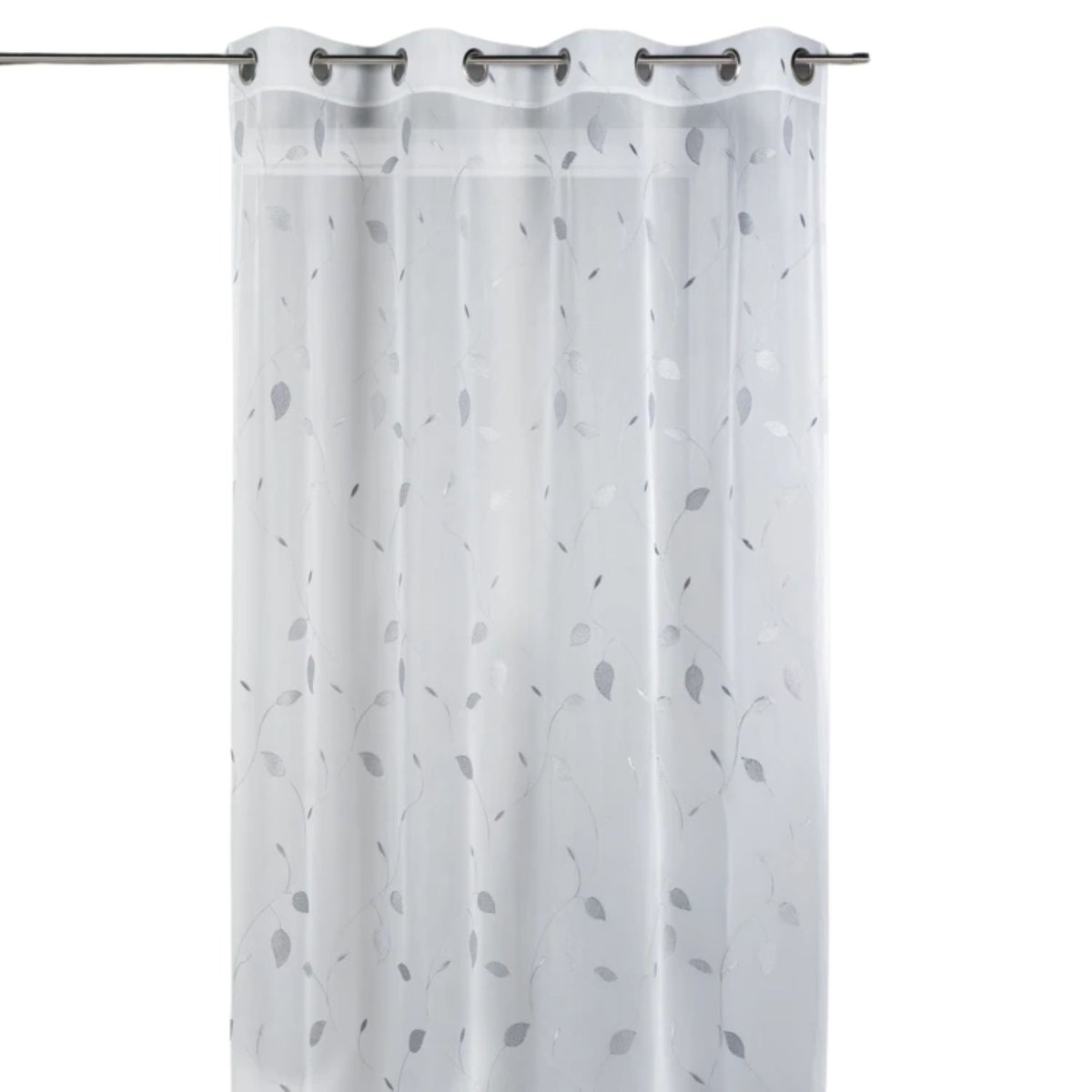 Voilage enfant motifs feuilles volantes gris clair, HOME MAISON