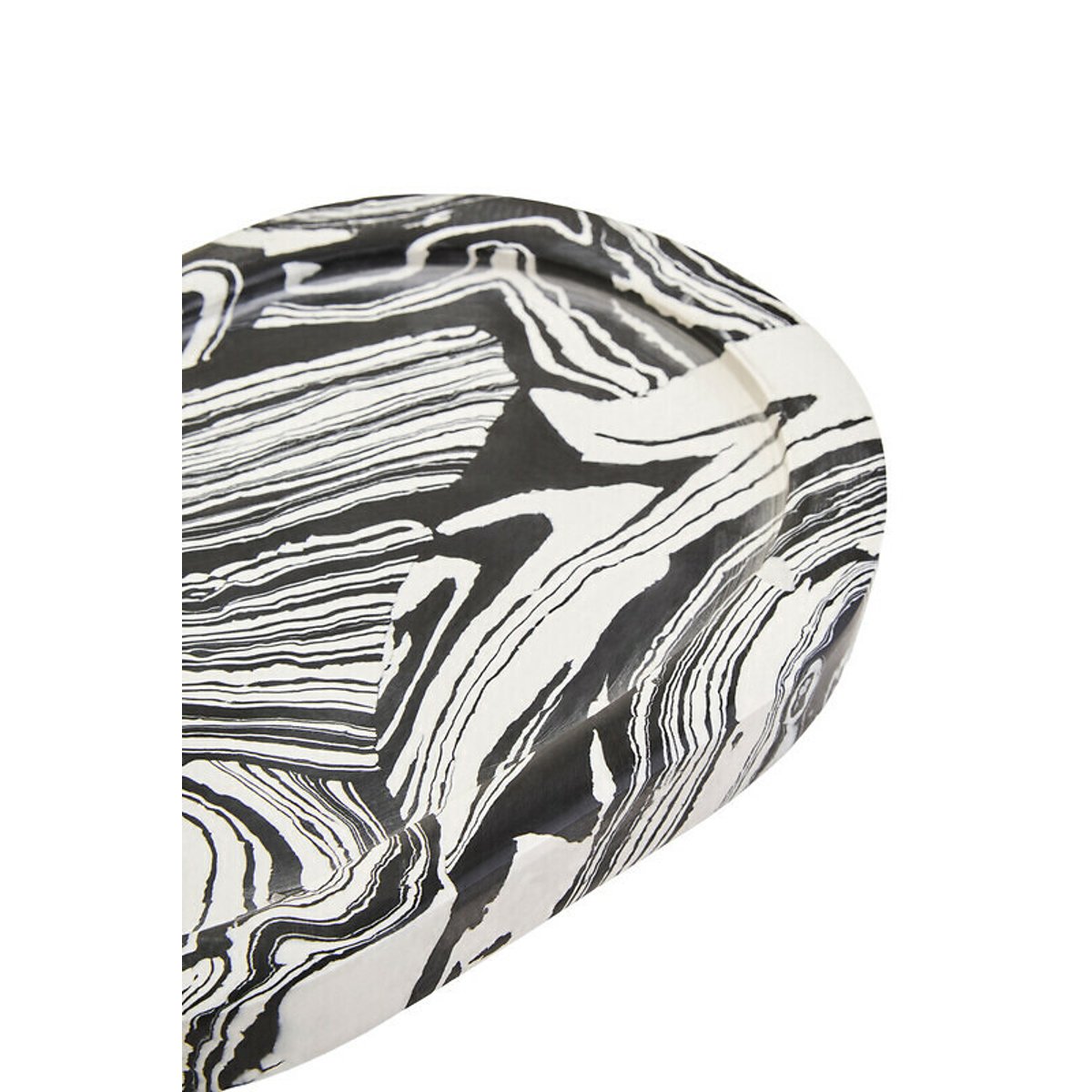Oval Decorative Marble Tray in Black/White black, FIFTY FIVE SOUTH