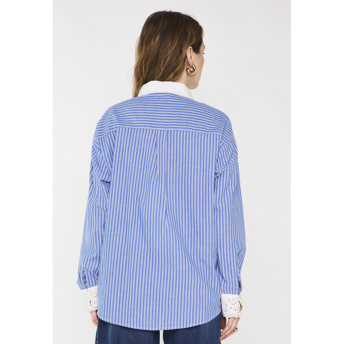 Chemise à rayures en 100% coton DIVINE bleu, Maison 123
