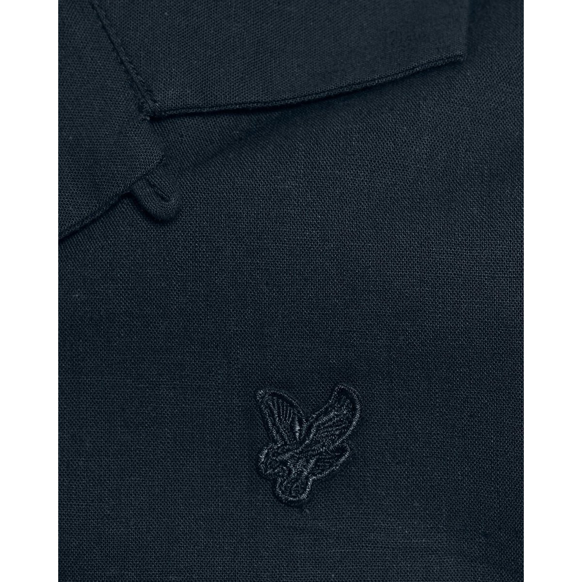 Chemise manches courtes en mélange de lin bleu foncé marine, LYLE & SCOTT