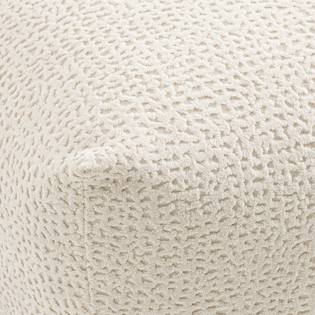 Pouf, tessuto in rilievo, L83 cm, Nuria ecru , LA REDOUTE INTERIEURS