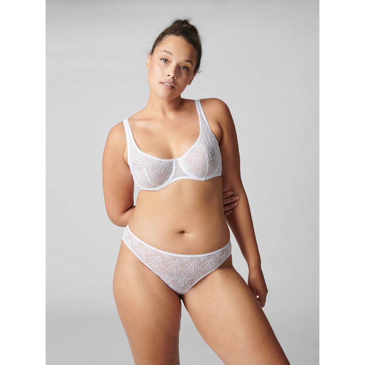 Soutien-gorge armatures décolleté galbé, OPALINE blanc, SIMONE PERELE