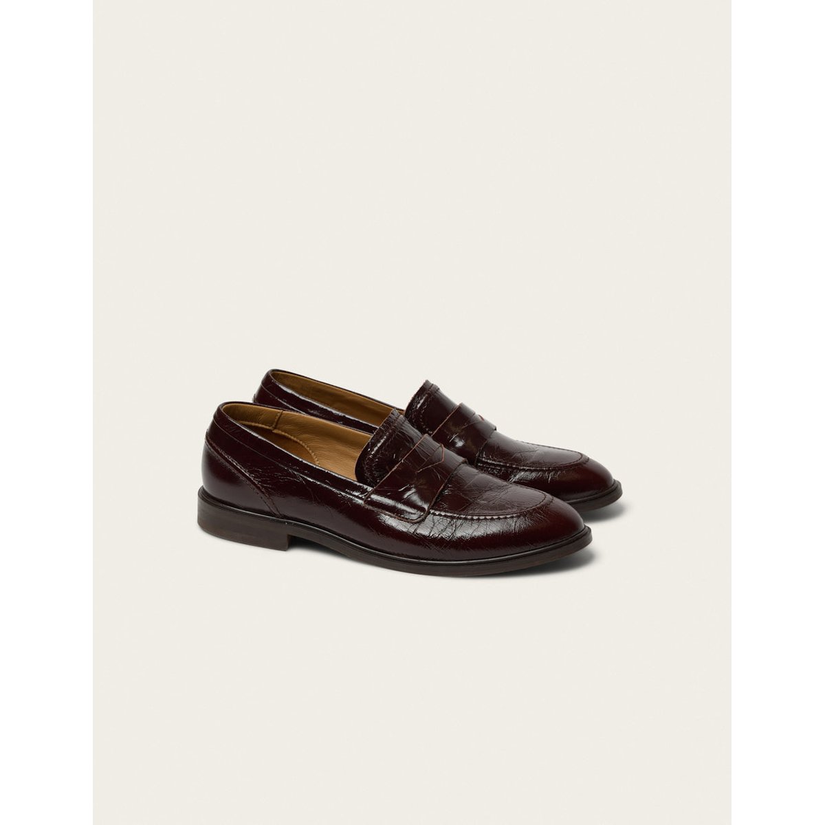 Mocassins MAKO cuir plissé marron, ODAJE