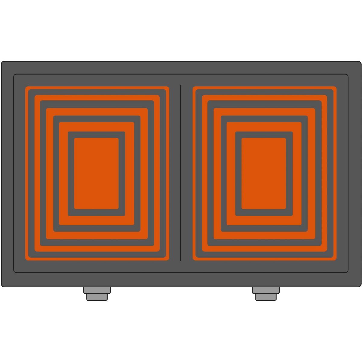 Plancha électrique QPL530 réversible à poser, 45.5x28.5 cm inox, RIVIERA & BAR