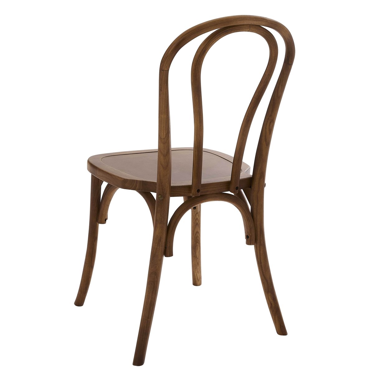 Lot de 2 chaises style bistrot en bois d'orme foncé, ELSA bois, OVIALA