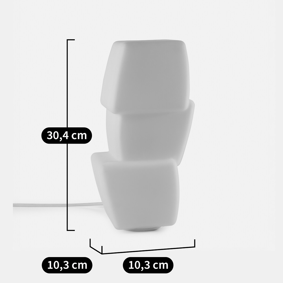 Lampe à poser en verre opaline, ETERA blanc, LA REDOUTE INTERIEURS