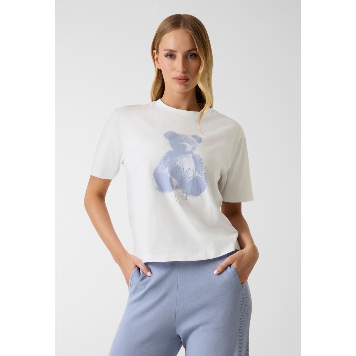T-Shirt Avec Strass blanc, GUESS