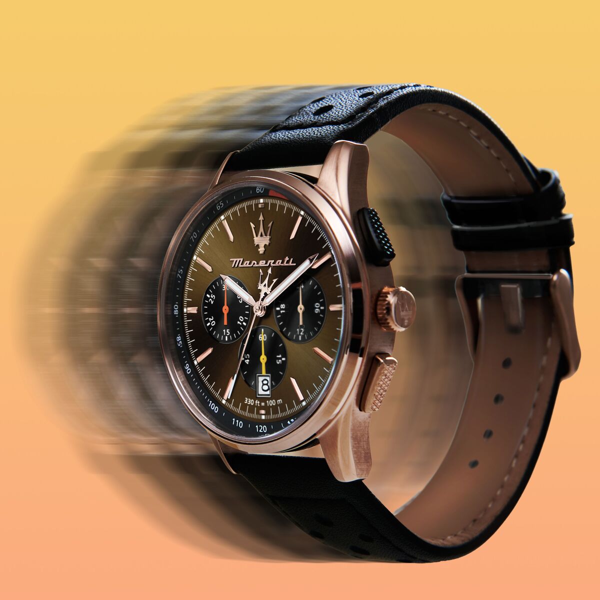 Montre Analogique SORPASSO doré rose brun noir, MASERATI