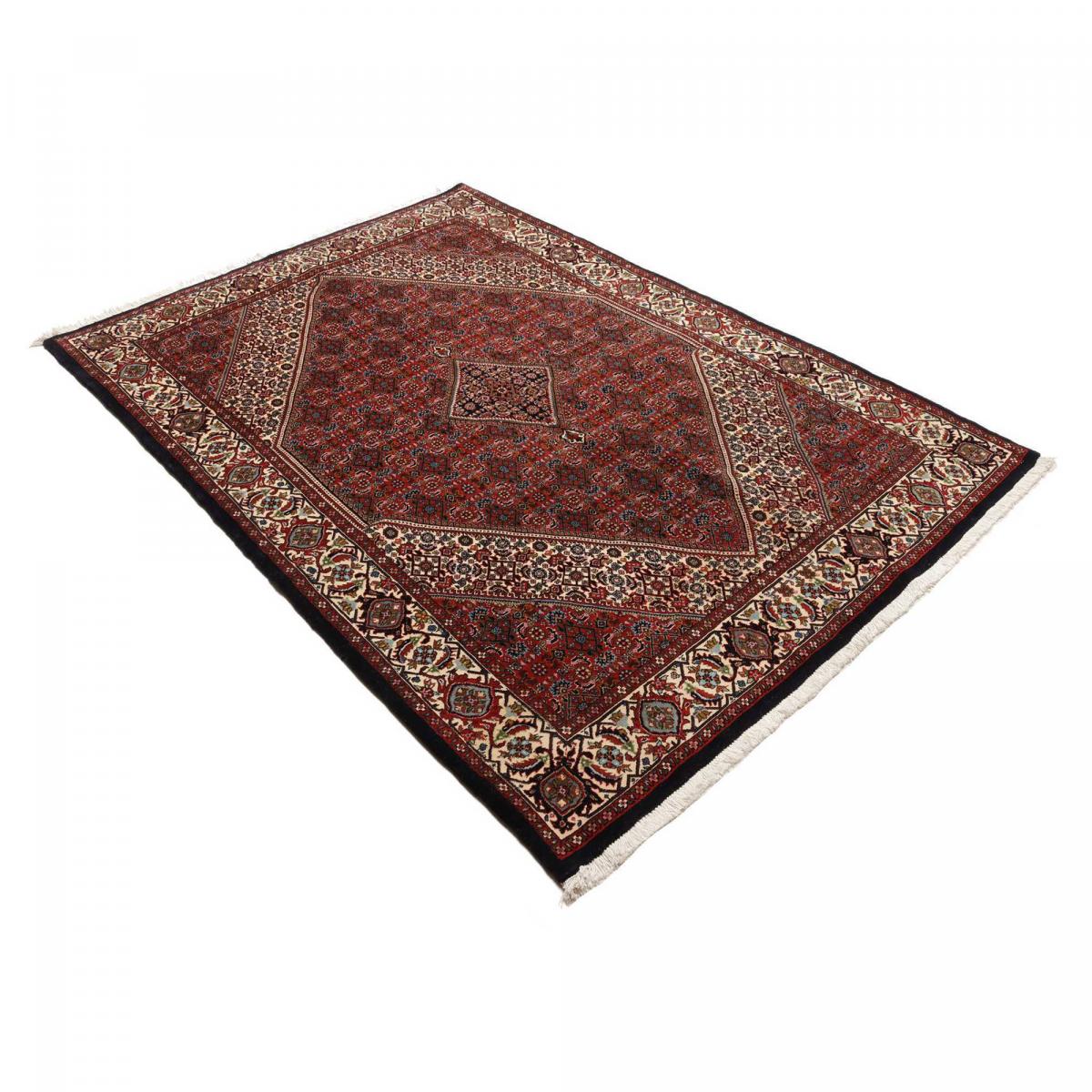Tapis d'orient, motif oriental, noué main en laine, BIDJAR 3 rouge, bleu, crème, UN AMOUR DE TAPIS